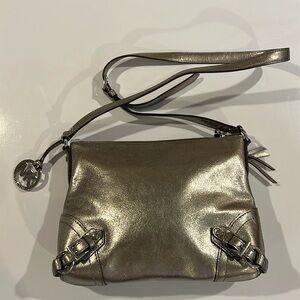 MICHAEL Michael Kors Metallic Pewter Shoulder Bag